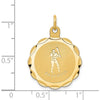 14K Yellow Gold 20mm Engravable Baseball Disc Pendant by Oro Pregiato
