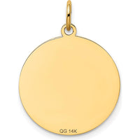 14K Yellow Gold 20mm Engravable German Shepherd Dog Charm by Oro Pregiato