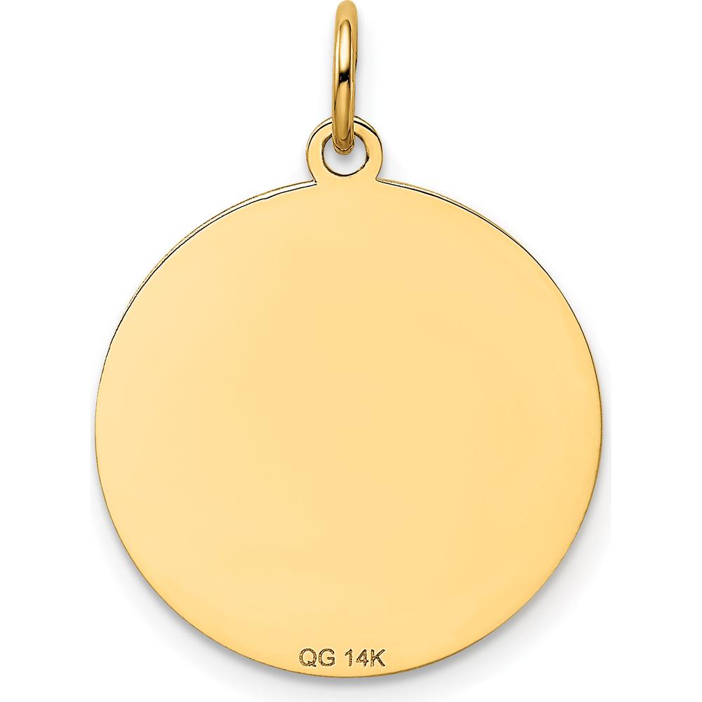 14K Yellow Gold 20mm Engravable German Shepherd Dog Charm by Oro Pregiato