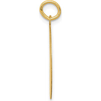14K Yellow Gold 20mm Engravable Siberian Husky Disc Charm Pendant by Oro Pregiato