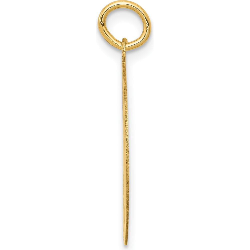 14K Yellow Gold 20mm Engravable Siberian Husky Disc Charm Pendant by Oro Pregiato