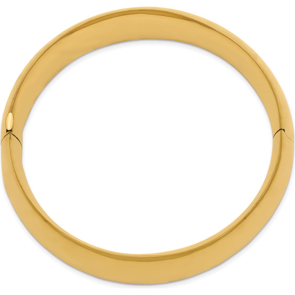 14K Yellow Gold 20mm High Polished Hinged Bangle Bracelet - 7 inch Length by Oro Pregiato