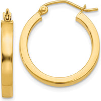 14K Yellow Gold 20mm Square Tube Hoop Earrings - Polished Finish by 0