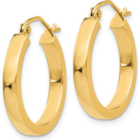 14K Yellow Gold 20mm Square Tube Hoop Earrings - Polished Finish by 0