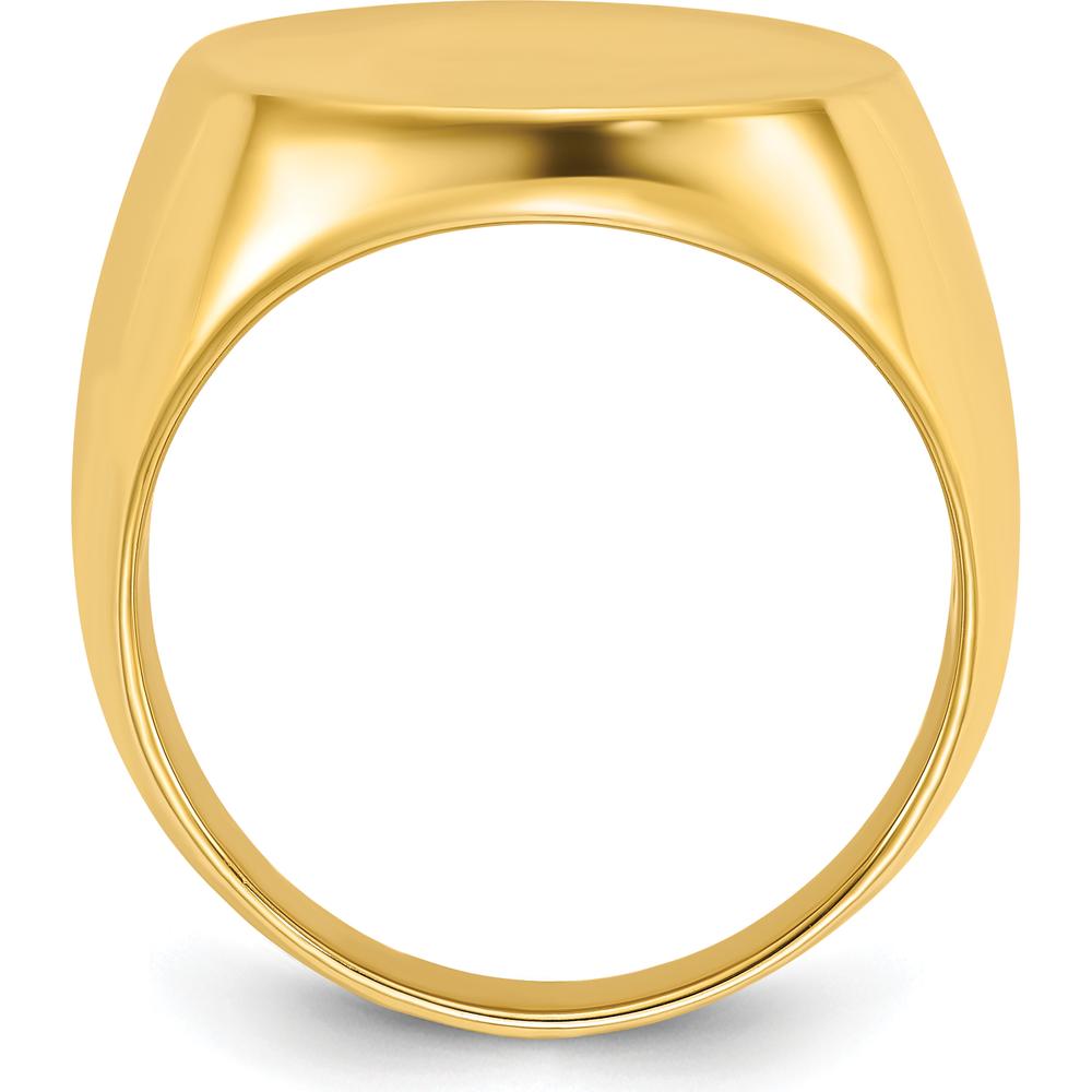 14K Yellow Gold 20x18mm Men's Round Signet Ring by IBGoodman