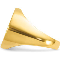 14K Yellow Gold 20x18mm Men's Round Signet Ring by IBGoodman
