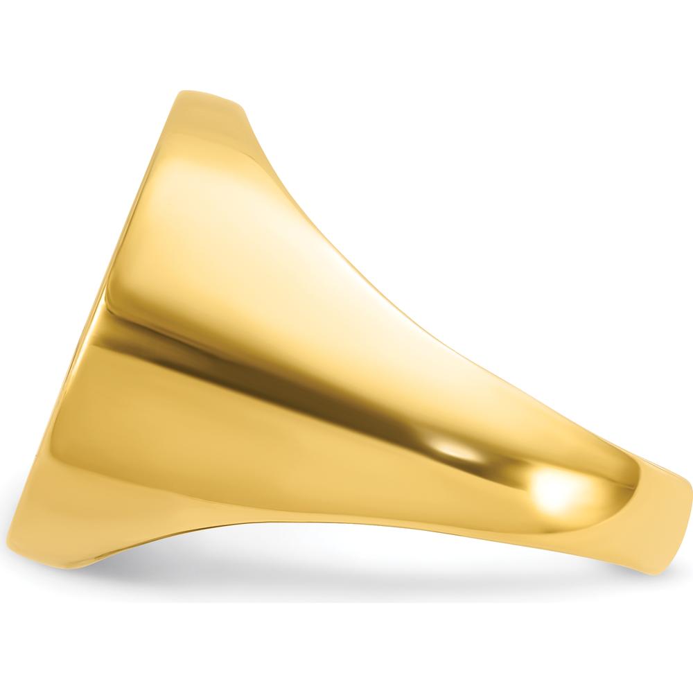14K Yellow Gold 20x18mm Men's Round Signet Ring by IBGoodman
