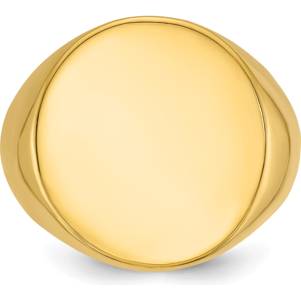 14K Yellow Gold 20x18mm Men's Round Signet Ring by IBGoodman