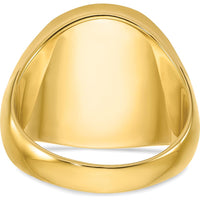 14K Yellow Gold 20x18mm Men's Round Signet Ring by IBGoodman
