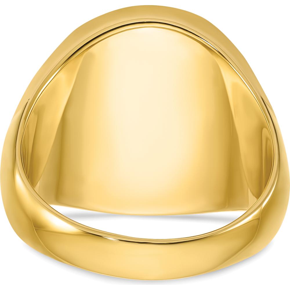 14K Yellow Gold 20x18mm Men's Round Signet Ring by IBGoodman