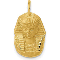 14K Yellow Gold 21mm Satin Diamond-cut King Tut Charm by Oro Pregiato
