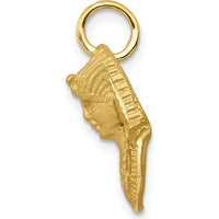 14K Yellow Gold 21mm Satin Diamond-cut King Tut Charm by Oro Pregiato