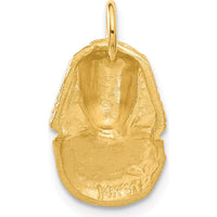 14K Yellow Gold 21mm Satin Diamond-cut King Tut Charm by Oro Pregiato