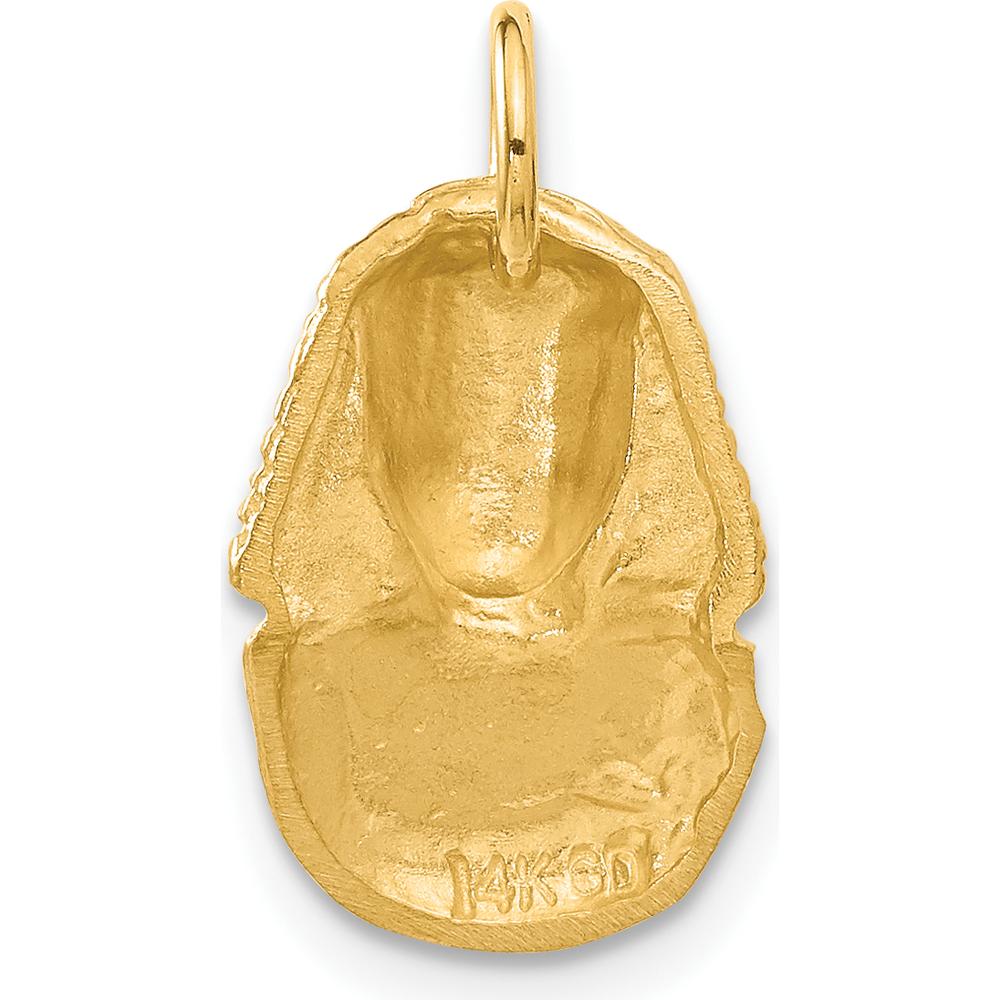 14K Yellow Gold 21mm Satin Diamond-cut King Tut Charm by Oro Pregiato