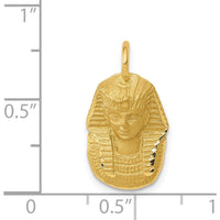 14K Yellow Gold 21mm Satin Diamond-cut King Tut Charm by Oro Pregiato