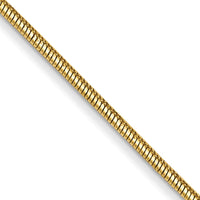 14K Yellow Gold 22" 0.8mm Polished Snake Chain with Lobster Clasp by 0