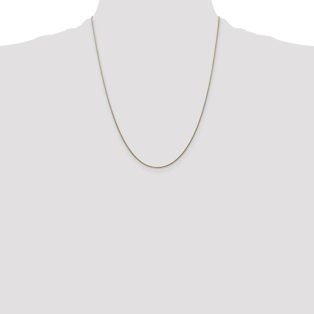 14K Yellow Gold 22" 0.8mm Polished Snake Chain with Lobster Clasp by 0