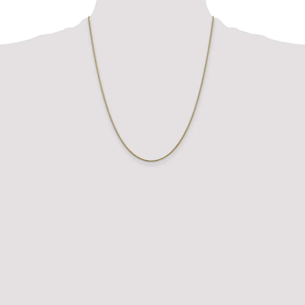 14K Yellow Gold 22" 1.1mm Round Snake Chain Necklace with Lobster Clasp by 0