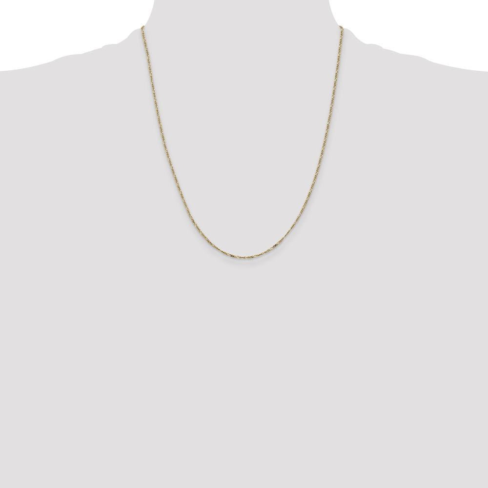 14K Yellow Gold 22" 1.25mm Flat Figaro Chain with Spring Ring Clasp - Polished Finish by Oro Pregiato