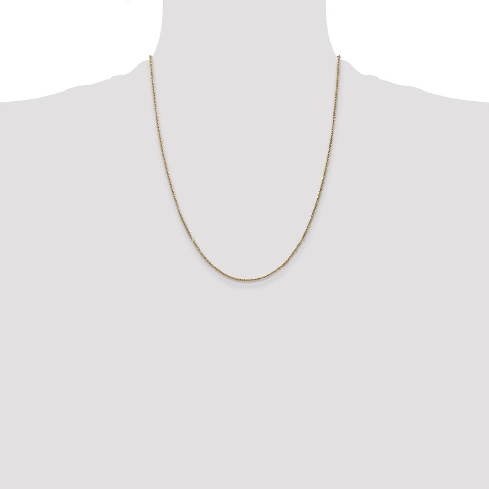 14K Yellow Gold 22" 1.25mm Spiga Chain Necklace with Lobster Clasp by Oro Pregiato