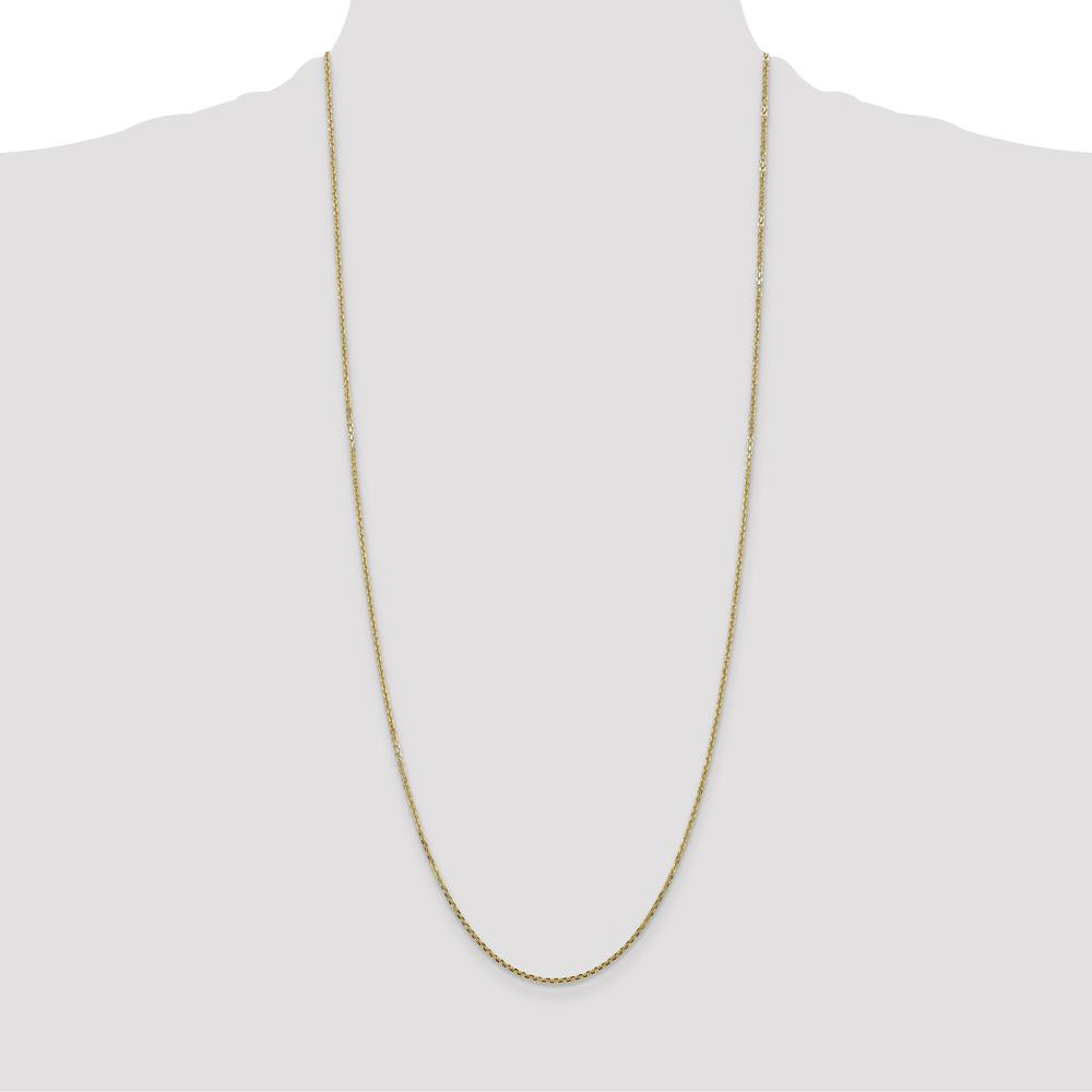 14K Yellow Gold 22" 1.45mm Diamond-Cut Cable Chain Necklace with Lobster Clasp by Oro Pregiato