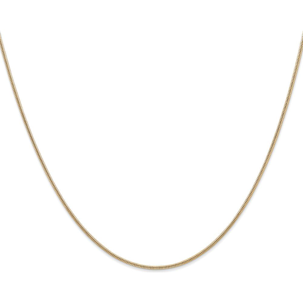 14K Yellow Gold 22" 1.4mm Round Snake Chain with Polished Finish by 0