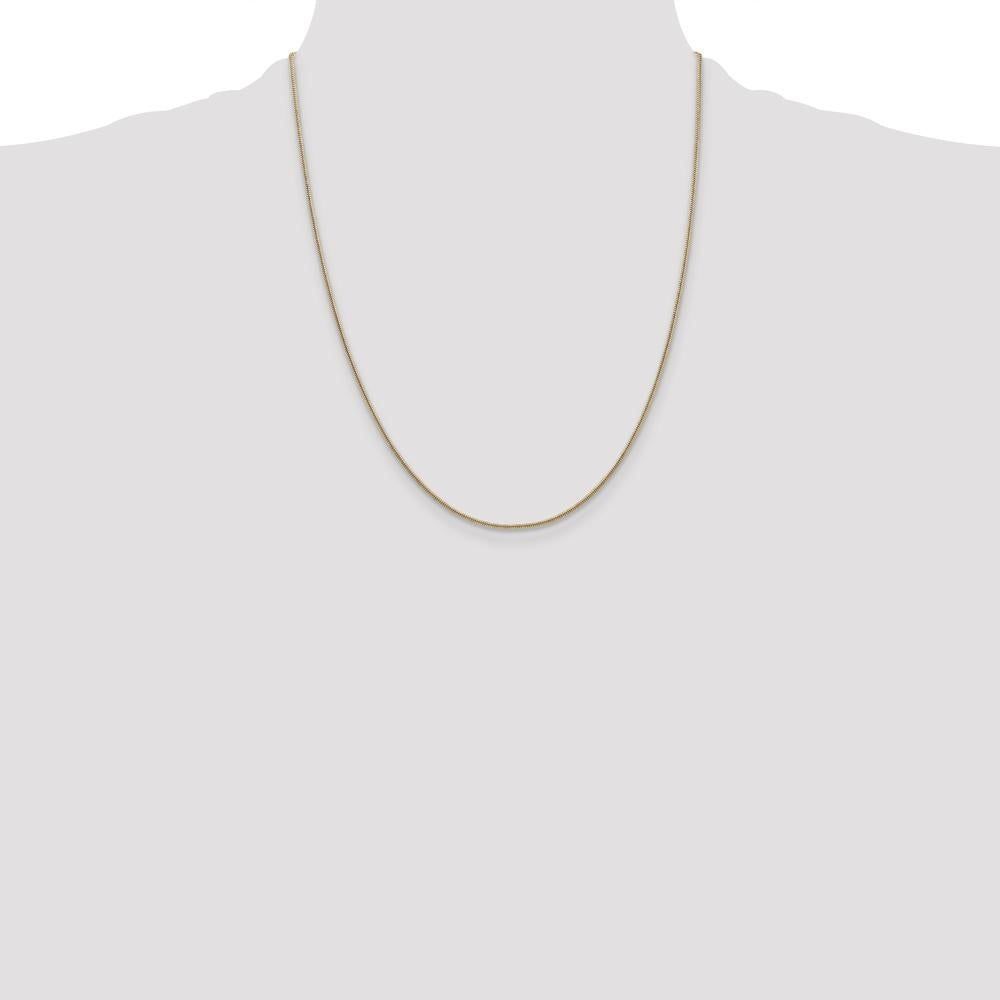 14K Yellow Gold 22" 1.4mm Round Snake Chain with Polished Finish by 0