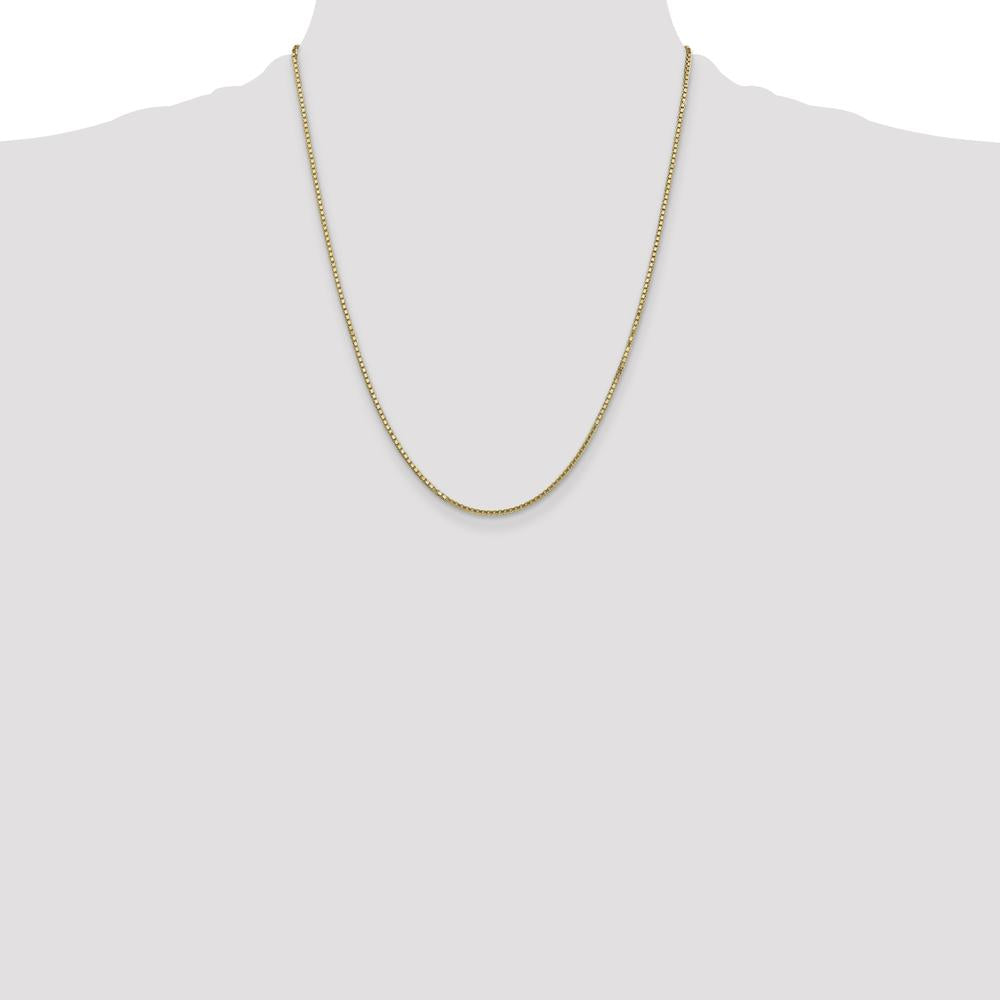 14K Yellow Gold 22" 1.5mm Box Chain Necklace with Lobster Clasp by Oro Pregiato
