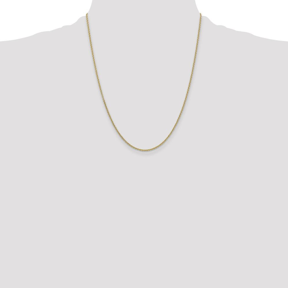 14K Yellow Gold 22" 1.6mm Round Open Link Cable Chain with Lobster Clasp by Oro Pregiato