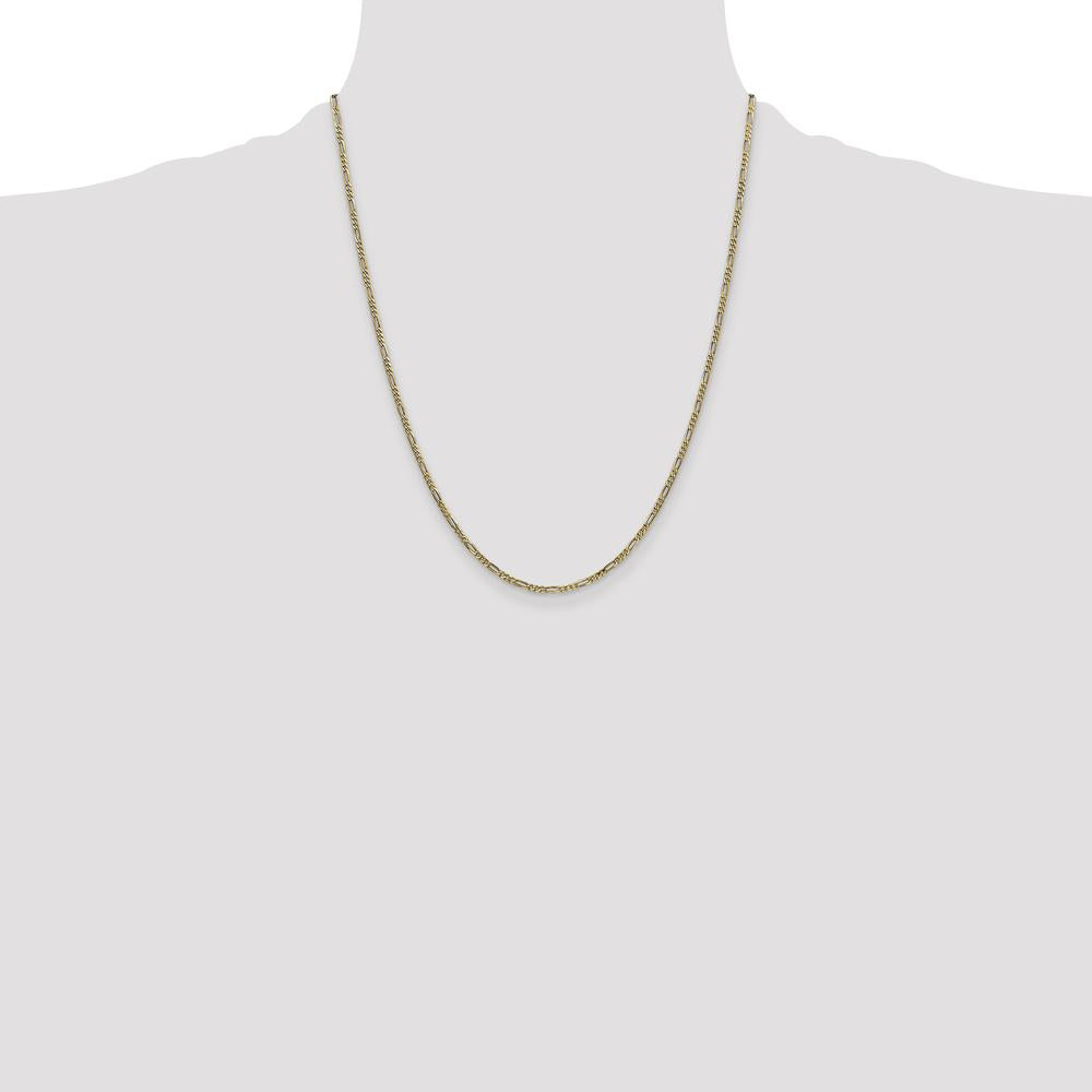 14K Yellow Gold 22" 1.8mm Flat Figaro Chain with Lobster Clasp by Oro Pregiato