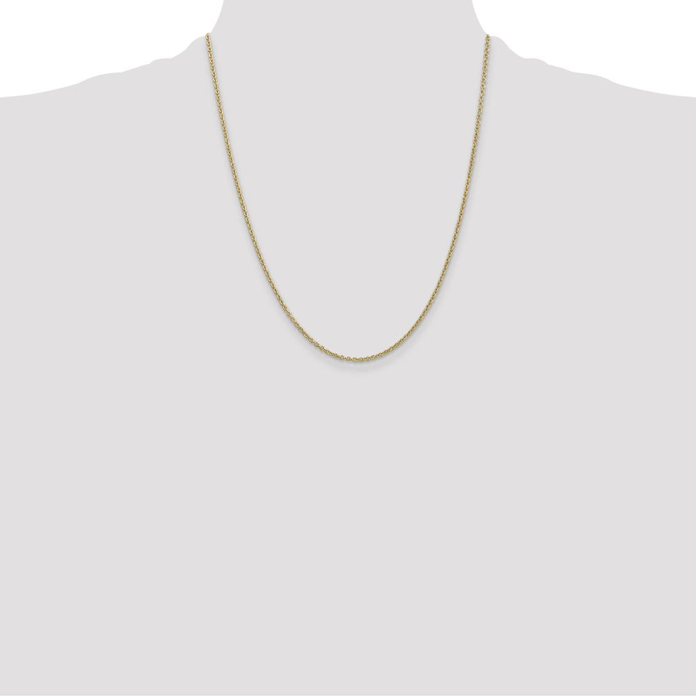 14K Yellow Gold 22" 1.8mm Forzantine Cable Chain with Lobster Clasp by Oro Pregiato
