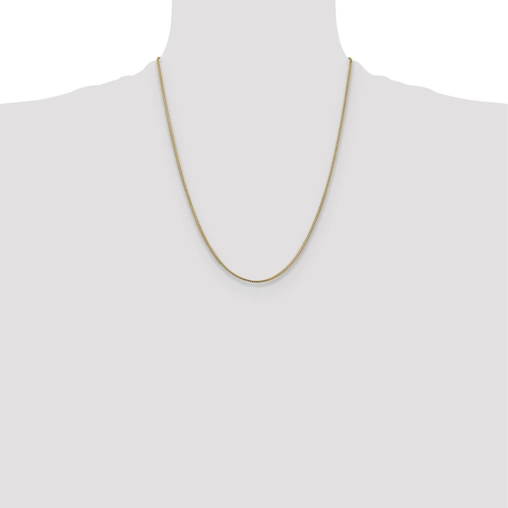 14K Yellow Gold 22" 1mm Franco Chain with Lobster Clasp by Oro Pregiato