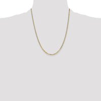 14K Yellow Gold 22" 2.2mm Flat Beveled Curb Chain with Lobster Clasp by Oro Pregiato