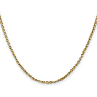 14K Yellow Gold 22" 2.2mm Forzantine Cable Chain with Lobster Clasp by Oro Pregiato
