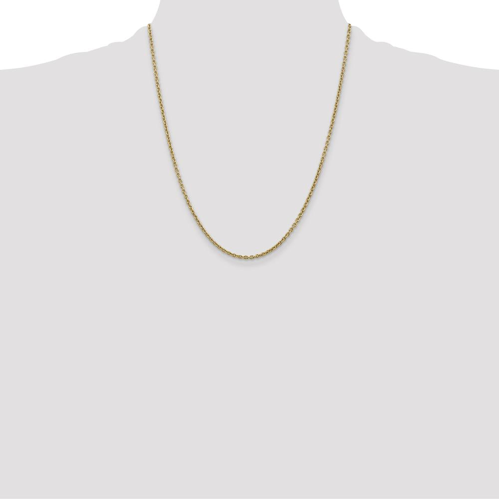 14K Yellow Gold 22" 2.2mm Forzantine Cable Chain with Lobster Clasp by Oro Pregiato
