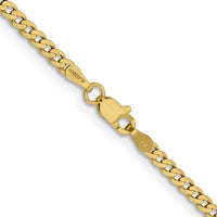 14K Yellow Gold 22" 2.3mm Flat Beveled Curb Chain with Lobster Clasp by Oro Pregiato