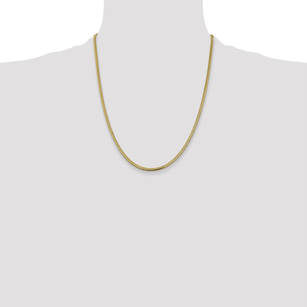 14K Yellow Gold 22" 2.3mm Franco Chain with Lobster Clasp by Oro Pregiato