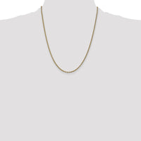 14K Yellow Gold 22" 2.4mm Round Cable Link Chain with Lobster Clasp by Oro Pregiato