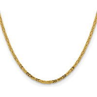 14K Yellow Gold 22" 2.5mm Byzantine Chain Necklace with Lobster Clasp by Oro Pregiato
