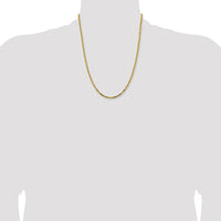 14K Yellow Gold 22" 2.5mm Byzantine Chain Necklace with Lobster Clasp by Oro Pregiato