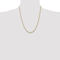 14K Yellow Gold 22" 2.8mm Semi-Solid Rope Chain with Lobster Clasp by Oro Pregiato