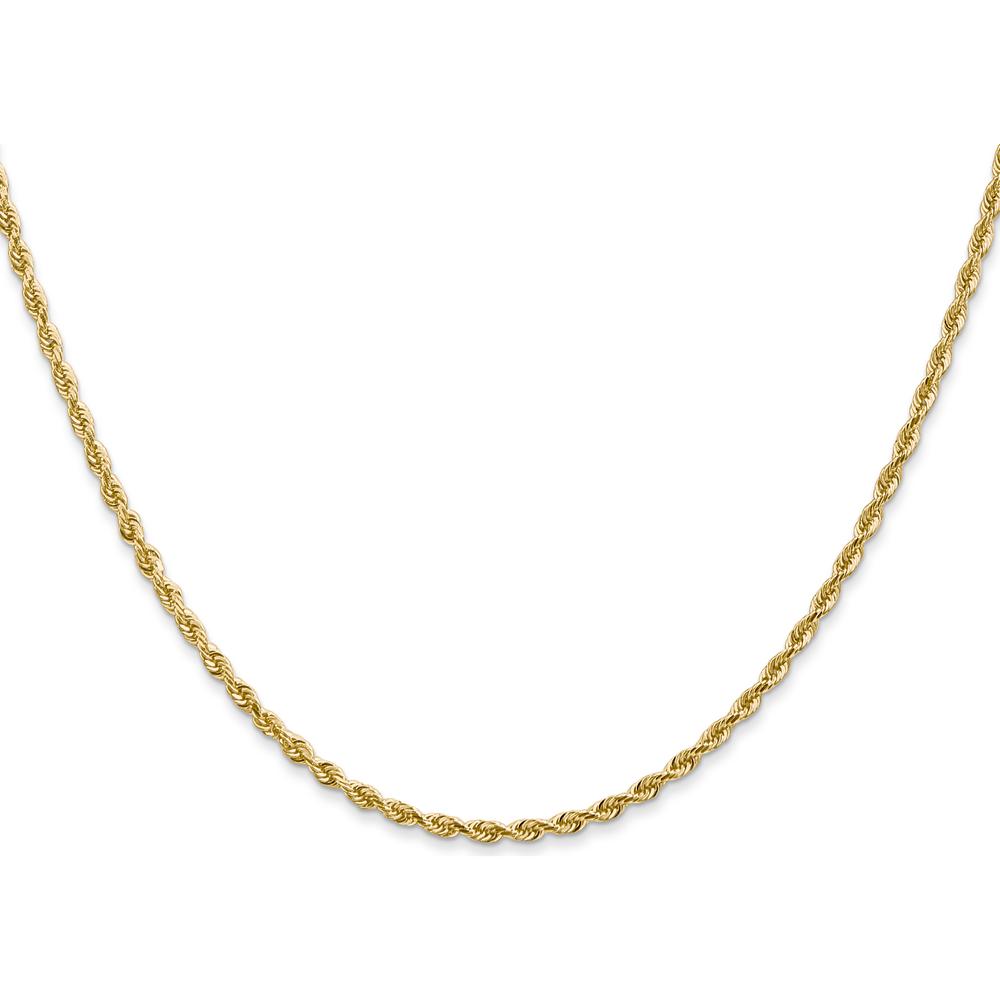 14K Yellow Gold 22" 2mm Diamond-Cut Rope Chain with Lobster Clasp by Oro Pregiato