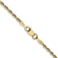 14K Yellow Gold 22" 2mm Diamond-Cut Rope Chain with Lobster Clasp by Oro Pregiato