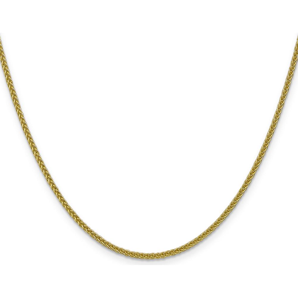 14K Yellow Gold 22" 2mm Semi-Solid Wheat Chain Necklace with Lobster Clasp by Oro Pregiato
