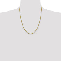 14K Yellow Gold 22" 2mm Semi-Solid Wheat Chain Necklace with Lobster Clasp by Oro Pregiato