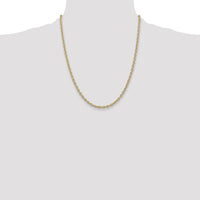 14K Yellow Gold 22" 3.2mm Round Open Link Cable Chain with Lobster Clasp by Oro Pregiato