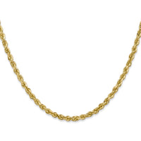 14K Yellow Gold 22" 3.35mm Diamond-Cut Rope Chain with Lobster Clasp - Elegant and Timeless Design by Oro Pregiato