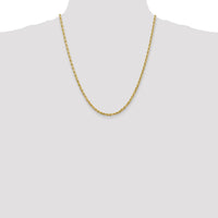 14K Yellow Gold 22" 3.35mm Diamond-Cut Rope Chain with Lobster Clasp - Elegant and Timeless Design by Oro Pregiato