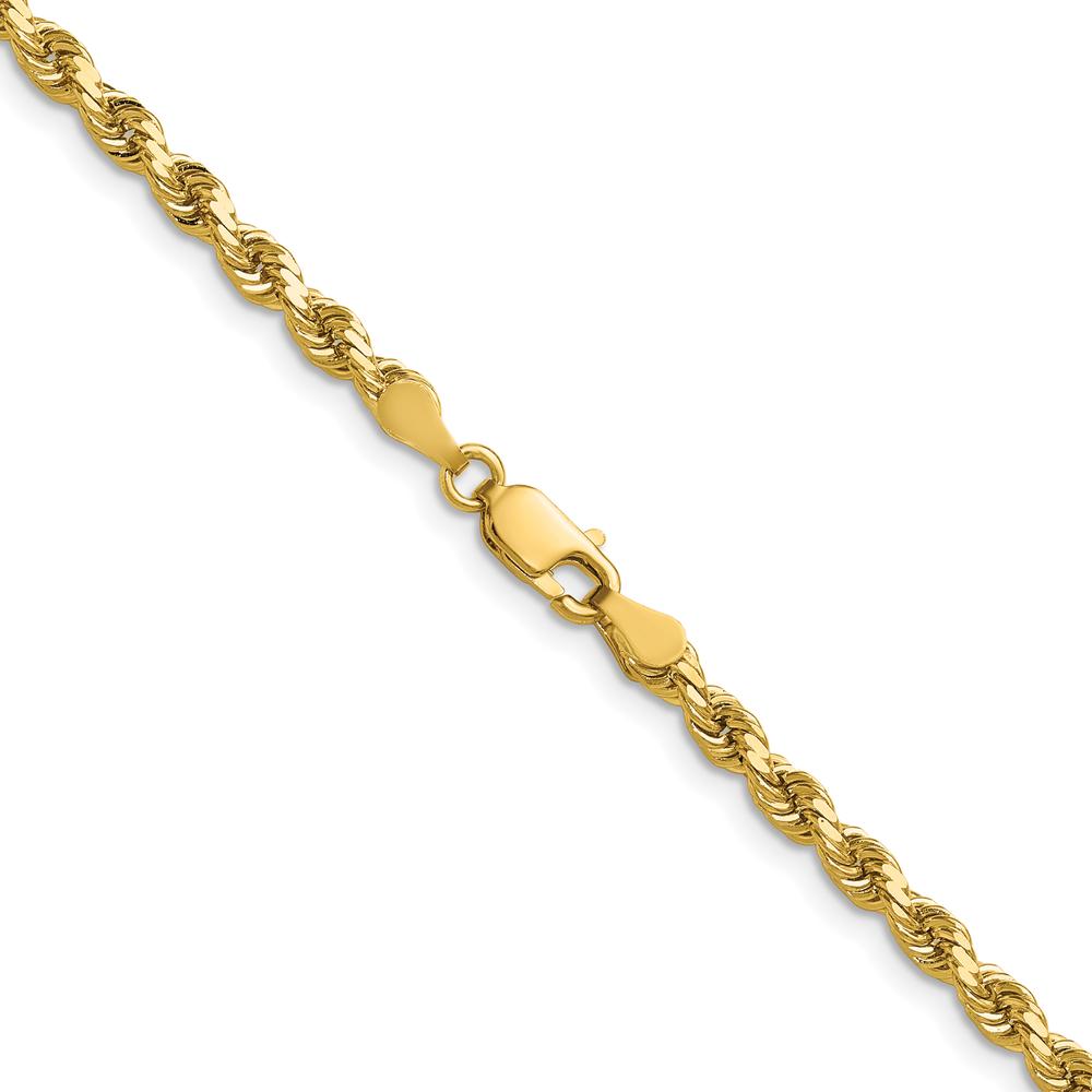 14K Yellow Gold 22" 3.5mm Diamond-Cut Rope Chain with Lobster Clasp