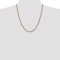 14K Yellow Gold 22" 3.5mm Diamond-Cut Rope Chain with Lobster Clasp